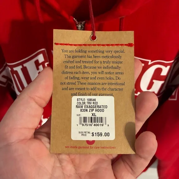 True Religion Red Zip Up Hoodie NWT - Picture 3 of 8